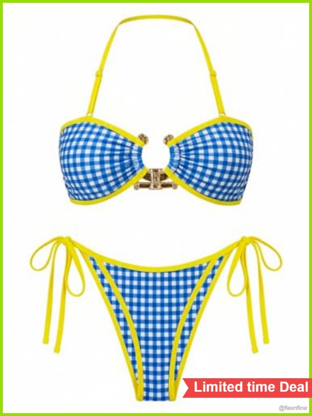 Women's Bikini Set Strapless Bandeau Top High Cut Two Piece Swimsuit